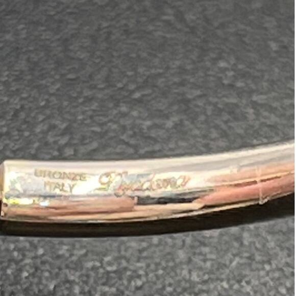 Dyadema Signed Bronze Italy Classic Hoop Earrings - Picture 8 of 9